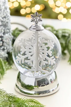 6" Snowflake Light Up Globe