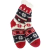Snowflake, Tree & Heart Knit Thermal Slipper Socks with Non-Slip Grippers