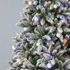 6.5' Snow Kissed Pine Tree with 350 Multicolor LED Lights