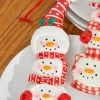 6" Snowman with Plaid or Polka Dot Hat Resin Ornament