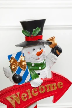 36” Snowmen with Welcome Sign