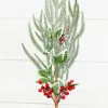 27" Snow Pine Berry Spray