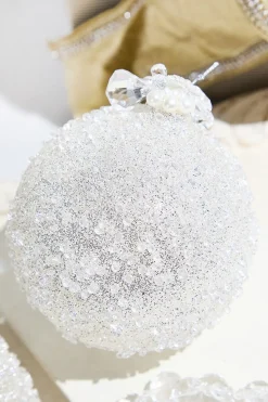 Snow Speckled Glass Ornament