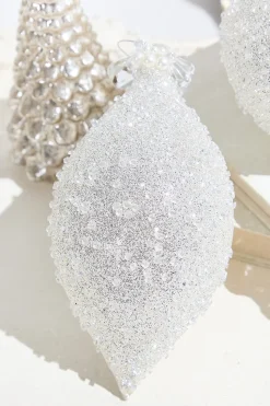 Snow Speckled Glass Ornament