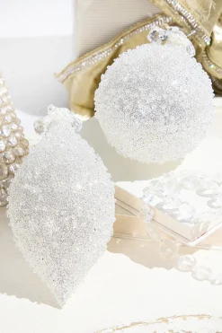 Snow Speckled Glass Ornament