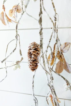 48" Snow with Glitter Winter Chalet Garland - Natural/Frost