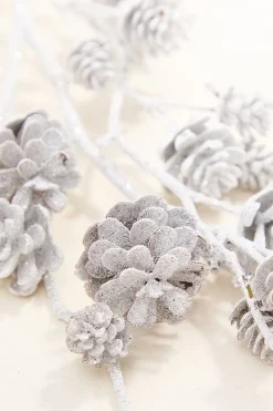 32" Snowy Pinecone Spray
