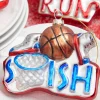 4” Sports Ball Glass Ornament - Basketball