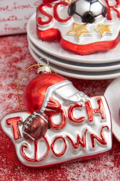4” Sports Ball Glass Ornament - Football