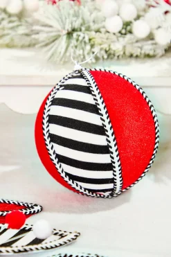 6" Stripe Ball Ornament