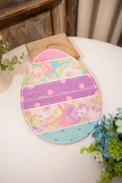12" Striped Pattern Easter Egg