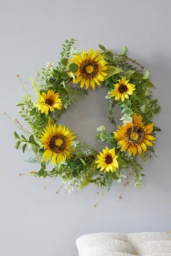 24" Sunflower Mixed Wreath