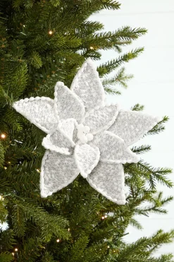 24" Sweater Patterned Poinsettia Stem