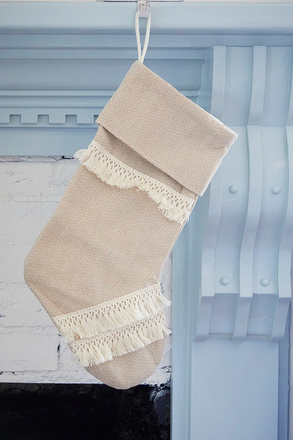 Tan Chevron Pattern Stocking