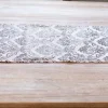 Taupe Printed Velvet with Fur Trim Table Runner (15"x72")
