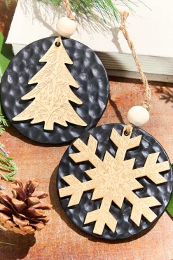 Tree & Snowflake Icon Ornament
