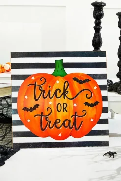 10" Trick or Treat Glitter Sign