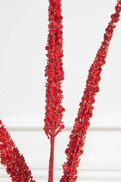 34” Triple Glitter Sequin Christmas Spray - Red