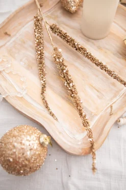 34” Triple Glitter Sequin Christmas Spray - Champagne
