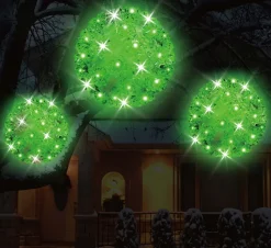 5.5" Twinkling Green Crystal Sphere