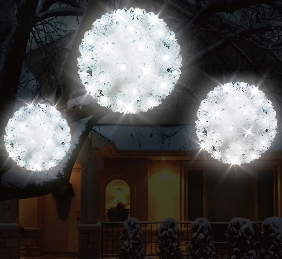 5.5" Twinkling Pure White Crystal Sphere