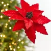 22” Velvet Felt Poinsettia Stem