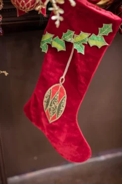 25" Velvet Hanging Ornaments Stocking
