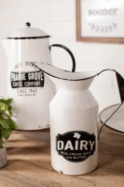 10" Vintage Metal Milk Pitcher