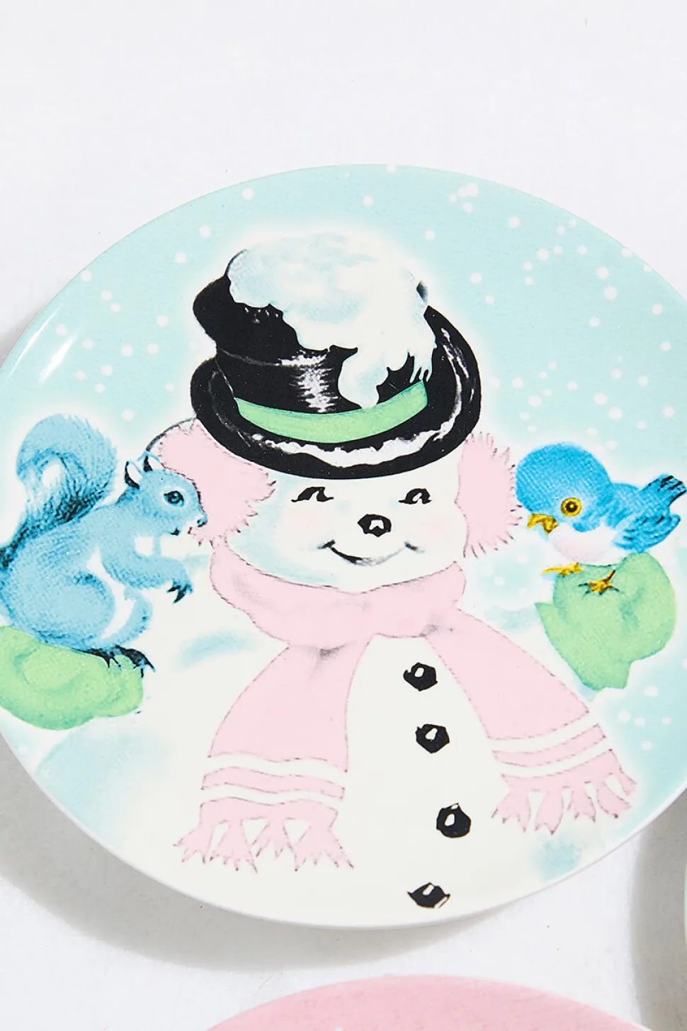 8" Vintage Round Christmas Plates - Set of 4