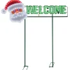 36" Welcome Yard Sign - Santa Face - Red/Green/Pure White 190L