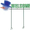 36" Welcome Yard Sign - Snowman Face - Red/Green/Pure White with 162 Lights