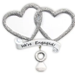 4" We’re Engaged Customizable Ornament