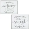 19" White and Grey Metal Enamel Wall Decor