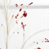 36” White and Red Glitter Grass Spray