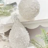 4" - 6" White Beaded Glass Ornament