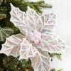22" White Confetti Poinsettia Stem
