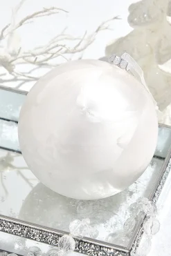 6.75" White Frost Glass Ball Ornament