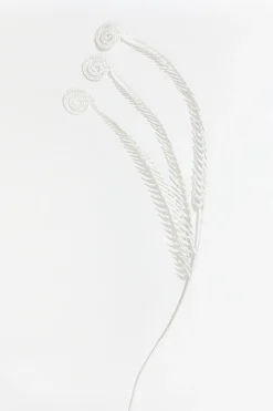 50" White Glitter Curly Spray
