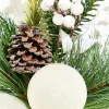 14.5" White Glitter Pinecone Ornament Spray