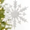 8" White Glitter Snowflake Ornament