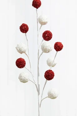 30” White & Red Ball Stem
