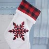 White Stocking with Buffalo Check Snowflake