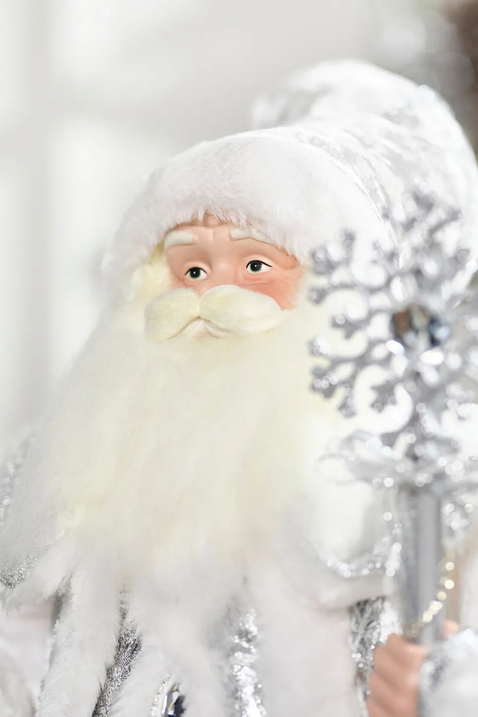 28" White Winter Standing Santa