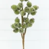 21" Winter Apple Green Beaded Berry Spray