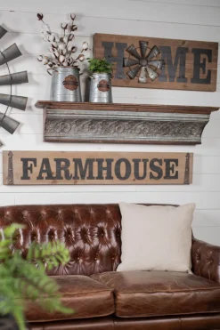 31" Wood and Metal Windmill "Home" Sign