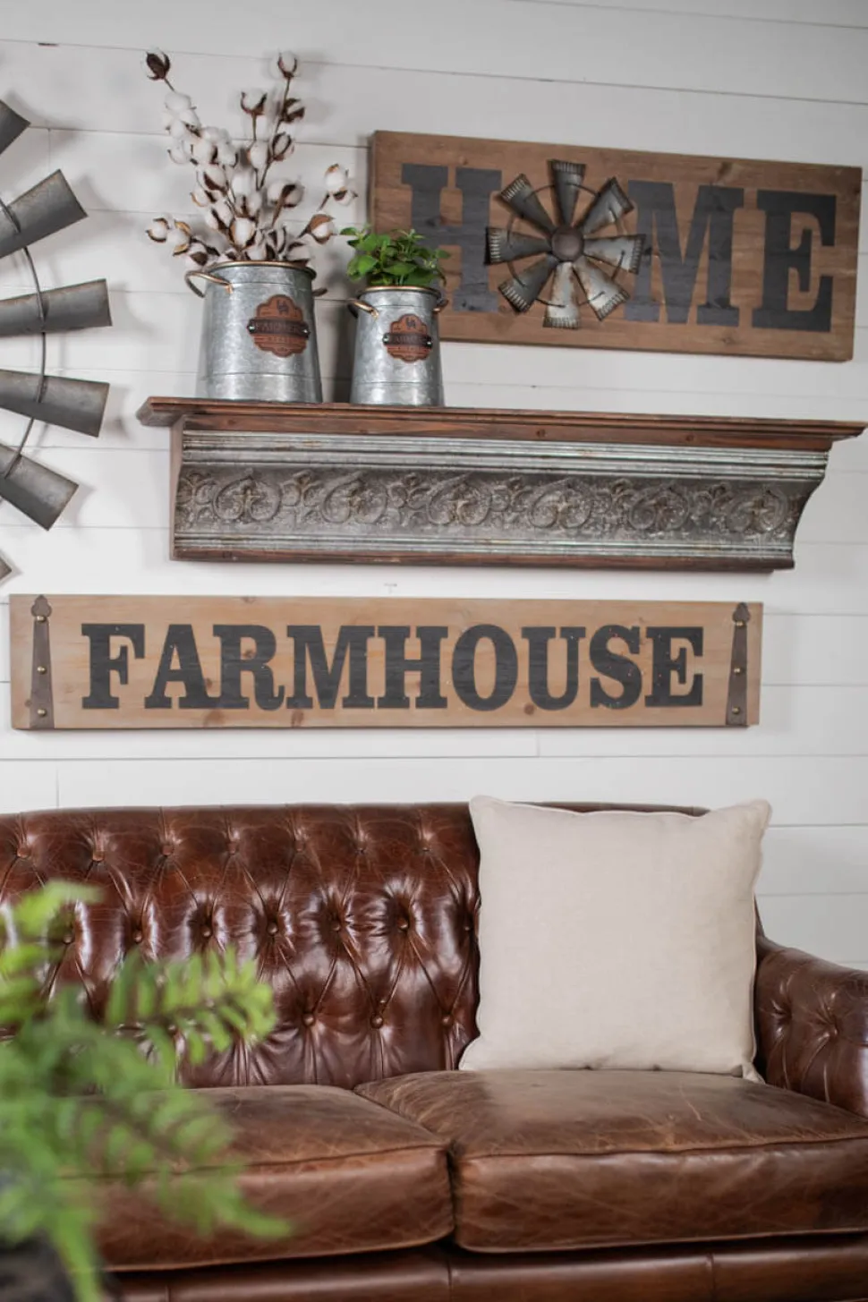 31" Wood and Metal Windmill "Home" Sign