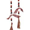 34” Wood Bead Snowman with Plaid Garland