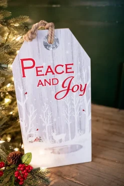 15.75” Wood Holiday Hanging Sign