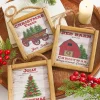 5.5" Wood Holiday Scene Hanging Sign