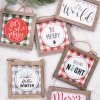 5.5” Wood Holiday Sign Ornament